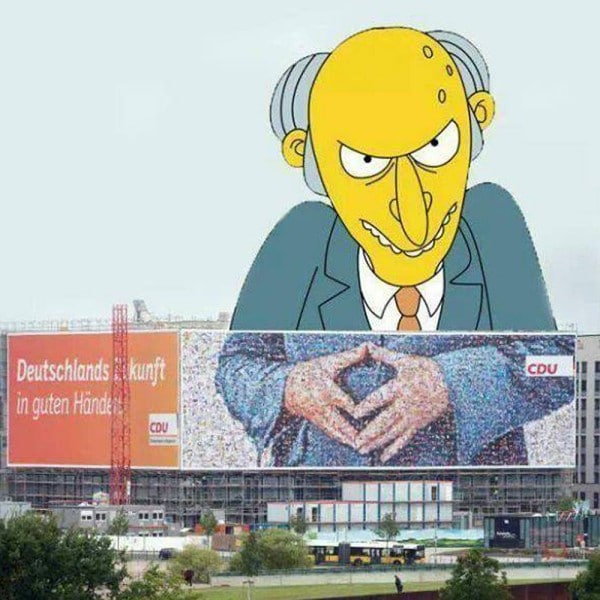 Simpsons: Merkel mit Burns Geste zur Wahl 2013