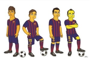 Messi, Neymar und co. (FC Barcelona im Simpsons Style)