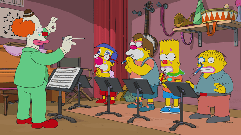 Bild zur Folge „Pädagogische Ansichten eines Clowns“ mit Maggie Simpson
