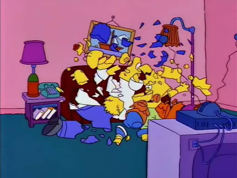 Couchgag aus „Vom Teufel besessen“ (Staffel 5)