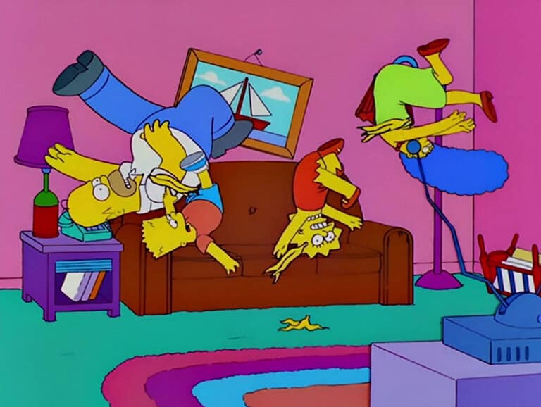 Couchgag aus „Bibelstunde, einmal anders“ (Staffel 10)