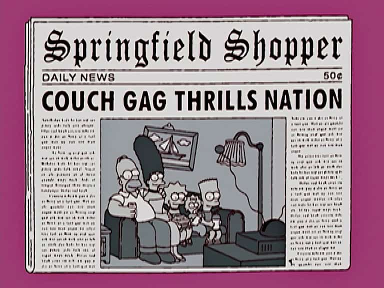 Couchgag aus „Simpsons Weihnachtsgeschichten“ (Staffel 17)