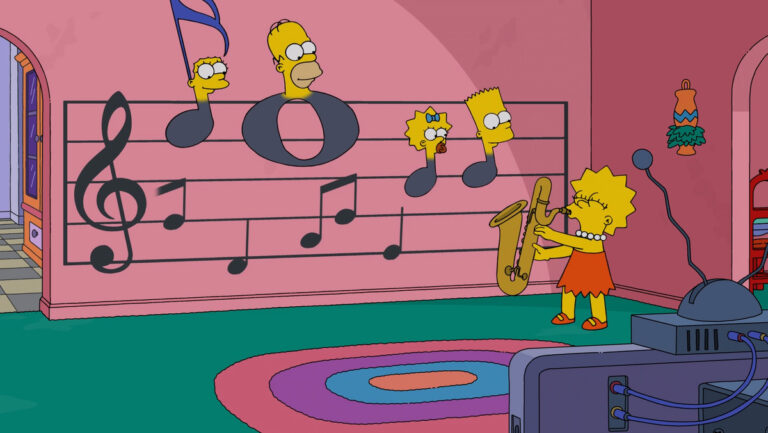 Couchgag aus „Ausgeblutet - Disney+ Titel: Der Sound von Bleeding Gums“ (Staffel 33)