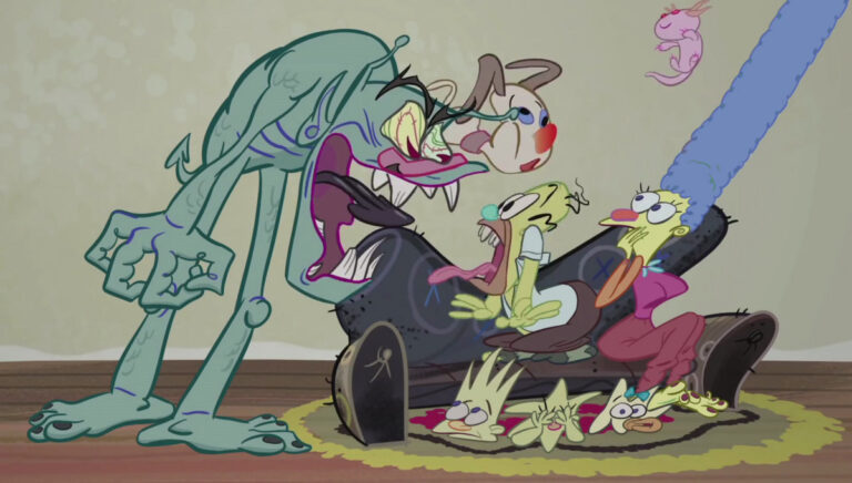 Couchgag aus „Killer und Zilla“ (Staffel 27)